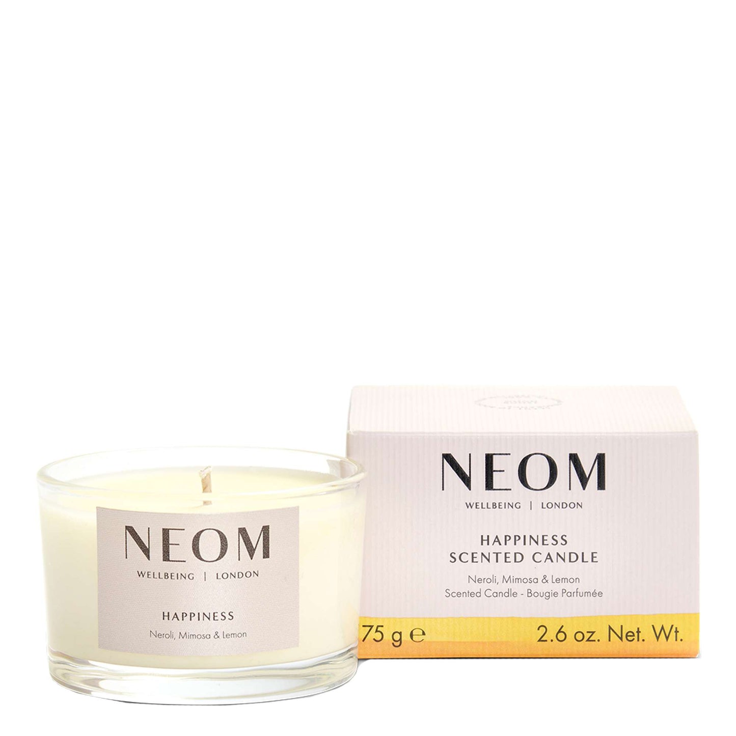 Neom Wellbeing London Scent To Make You Happy Happiness Scented Candle (Travel) 75g