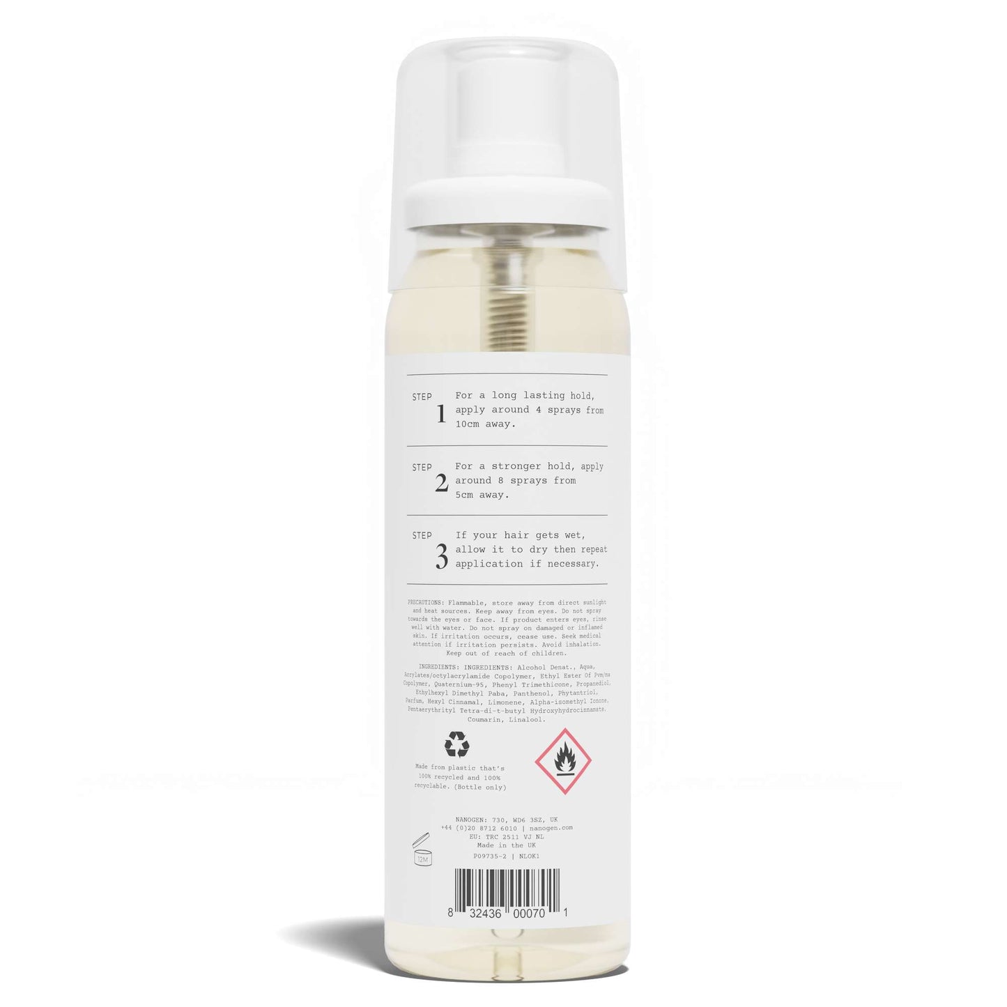 Nanogen Thickening Styling Hair Fibre Locking Spray 100ml - Additional 1