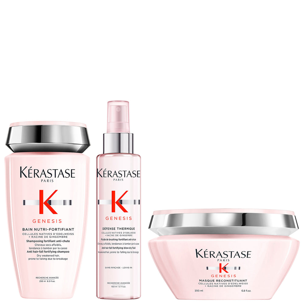 Kérastase  Trio: Genesis Bain Nutri-Fortifiant 250ml, Masque Reconstituant 200ml & Defense Thermique 150ml