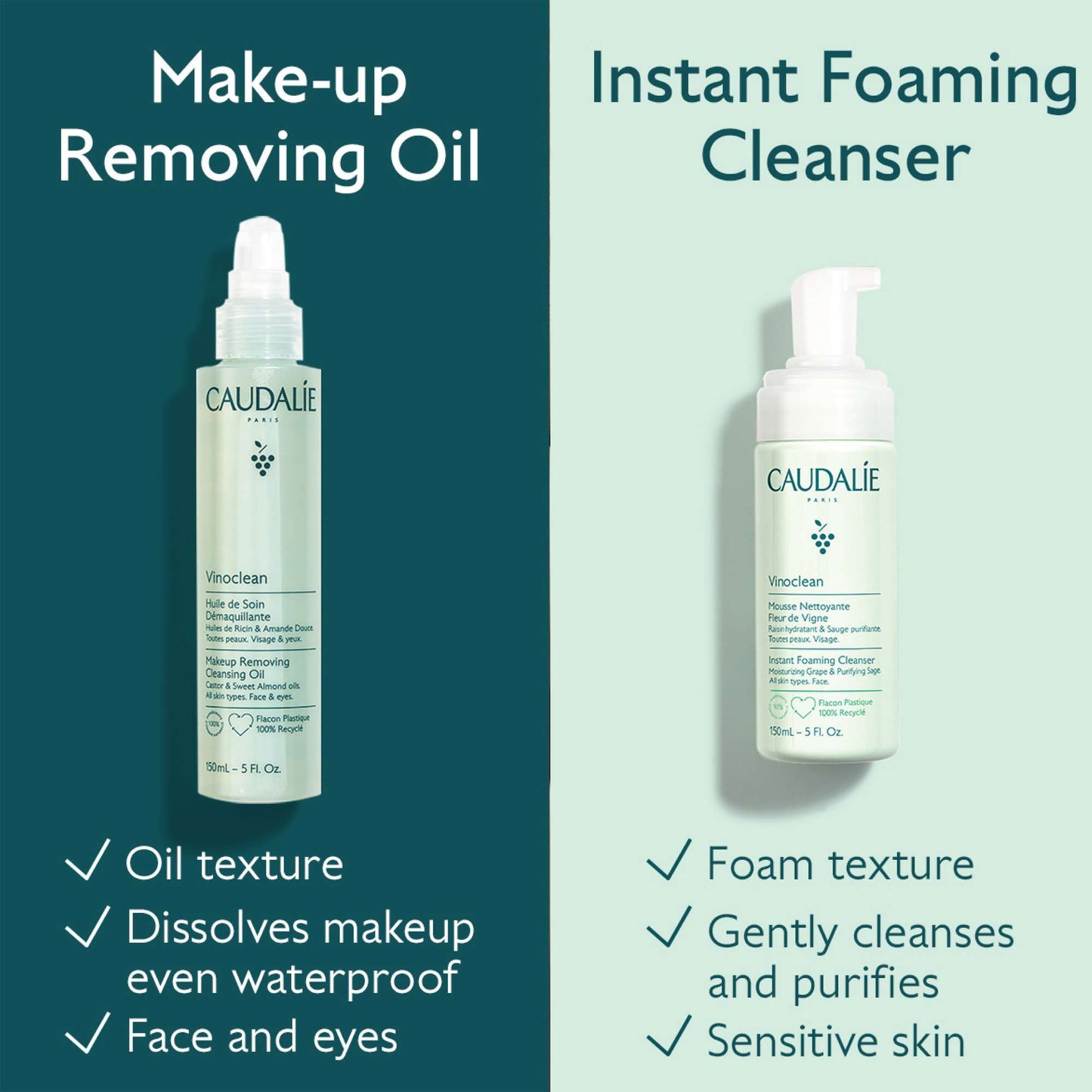 Caudalie Vinoclean Instant Foaming Cleanser 150ml x 2 (Worth £36) - Additional 3