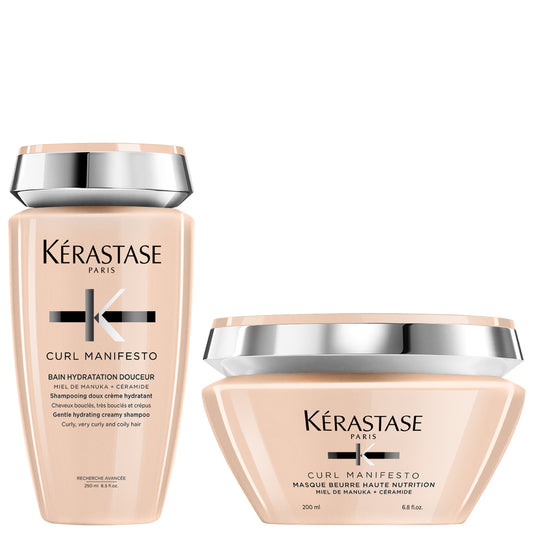 Kérastase  Duo: Curl Manifesto Bain Hydratation Shampoo 250ml & Masque Beurre Haute Nutrition 200ml