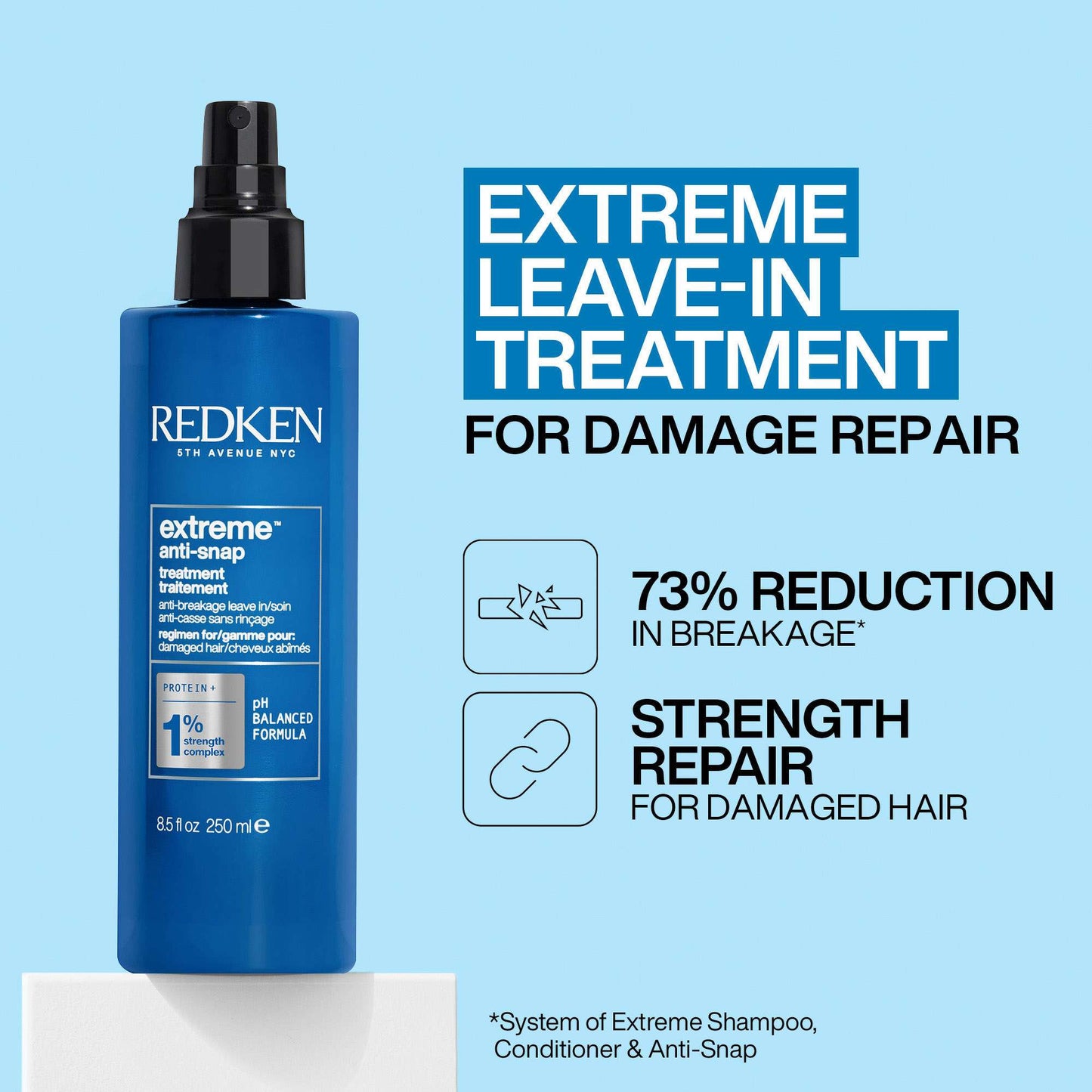 Redken Extreme Anti-Snap Treatment Spray for Damaged Hair, Helps Prevent Breakage 250ml - Additional 1
