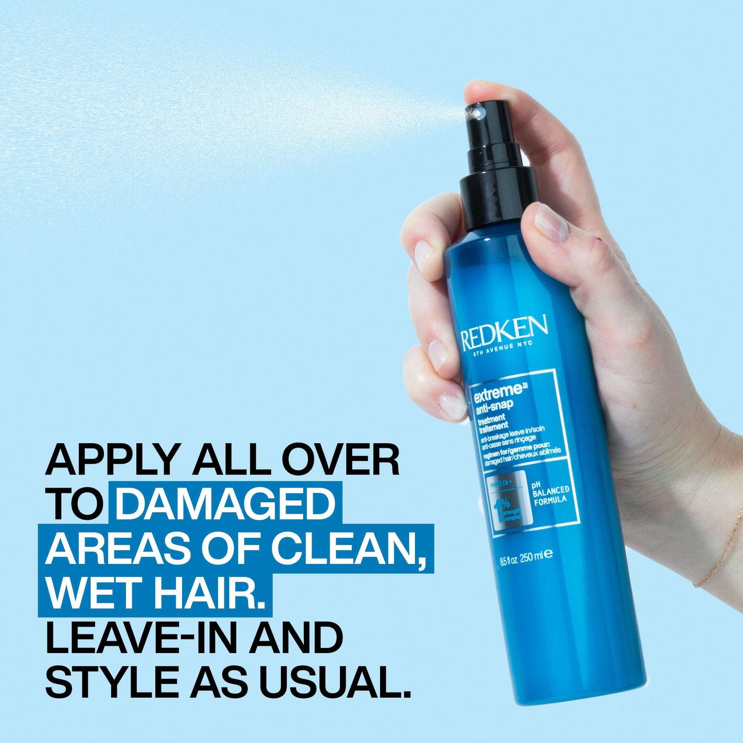 Redken Extreme Anti-Snap Treatment Spray for Damaged Hair, Helps Prevent Breakage 250ml - Additional 5