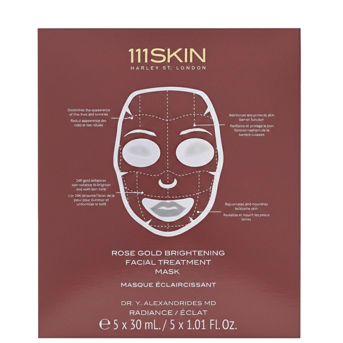 111SKIN Radiance Rose Gold Brightening Facial Treatment Mask 5 x 30ml - Additional 1