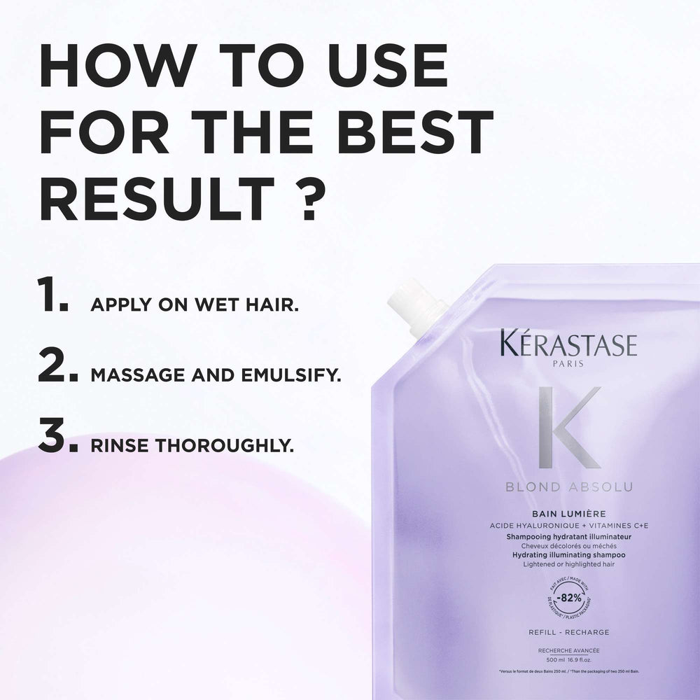 Kérastase Blond Absolu Bain Lumiére: Hydrating Illuminating Shampoo Refill Pouch 500ml - Additional 3
