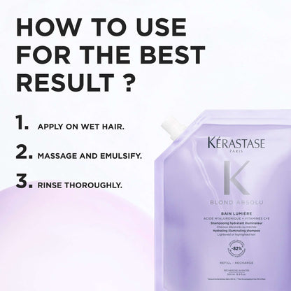 Kérastase Blond Absolu Bain Lumiére: Hydrating Illuminating Shampoo Refill Pouch 500ml - Additional 3