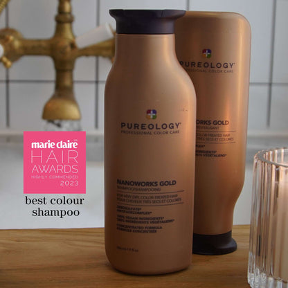 Pureology Nanoworks Gold Conditioner, For Dry Tired Colour-Treated Hair, Restores Shine 266ml - Additional 6