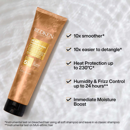 Redken All Soft Moisture Restore Leave-In Treatment, For Dry Hair 150ml - Additional 1
