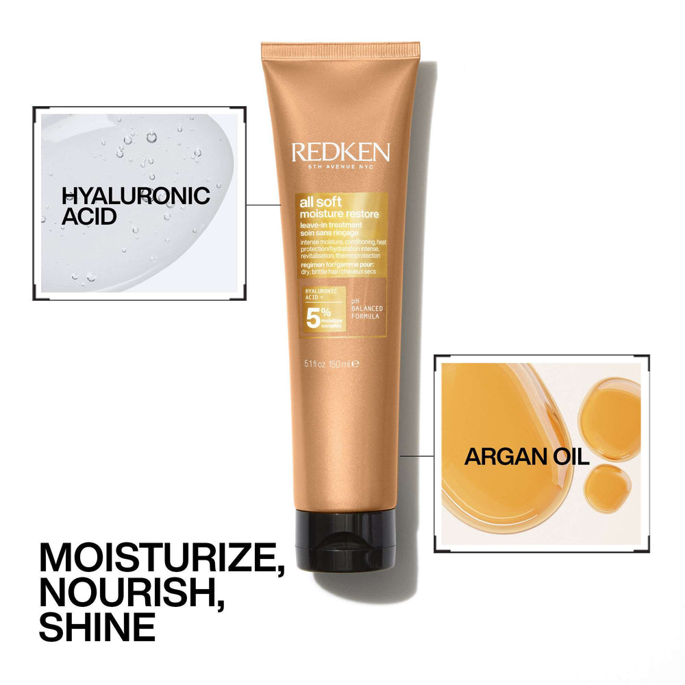 Redken All Soft Moisture Restore Leave-In Treatment, For Dry Hair 150ml - Additional 6