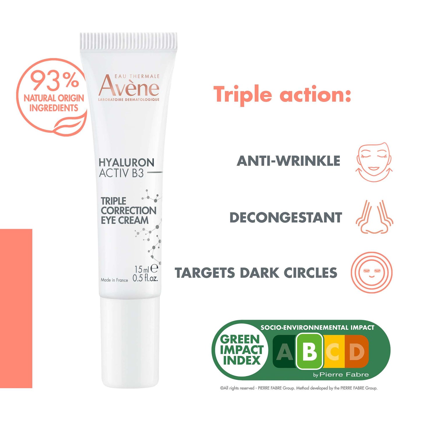 Avène Face Hyaluron Activ B3 Triple Correction Eye Cream 15ml - Additional 2