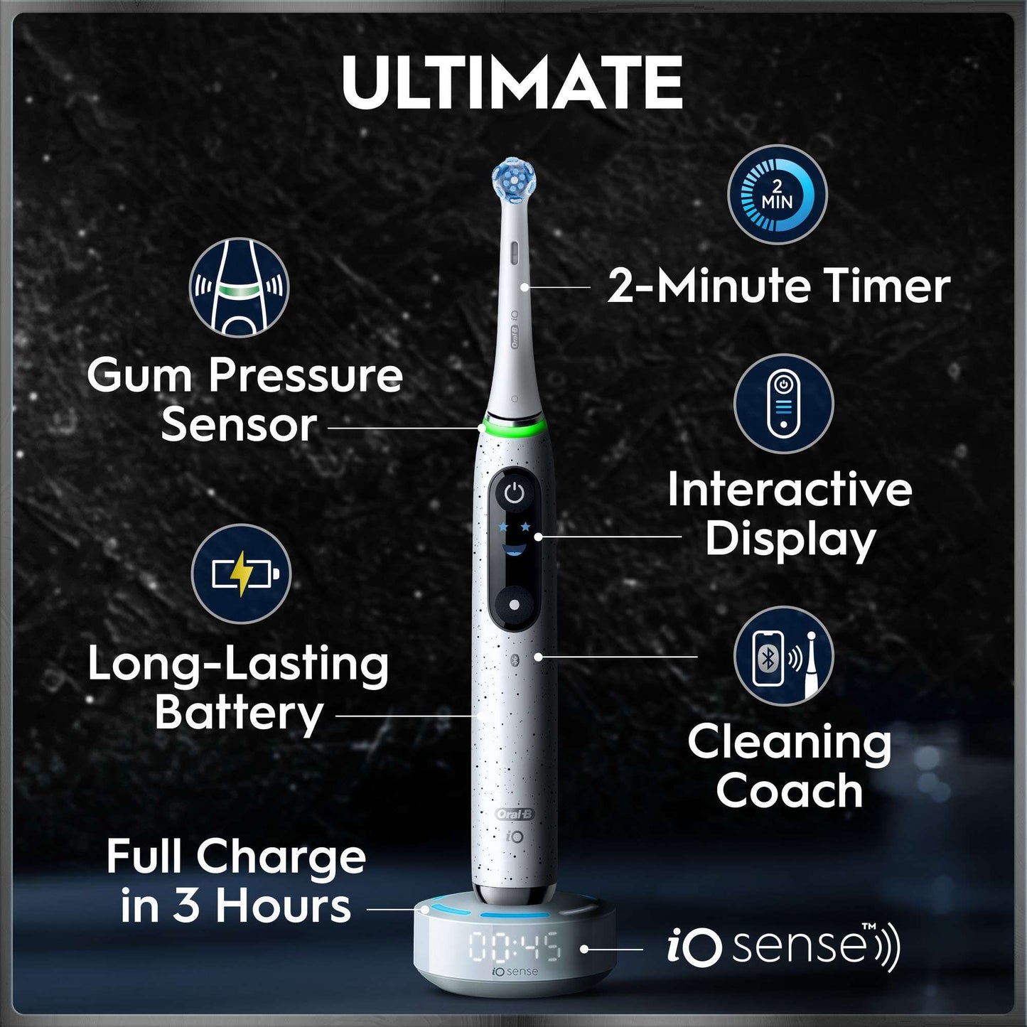 Oral-B iO 10 Stardust White Electric Toothbrush with Charging Travel Case - Additional 7