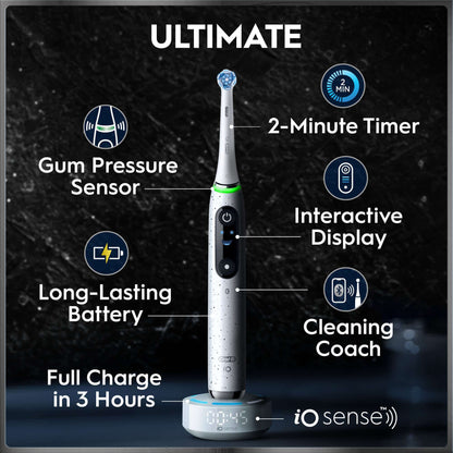 Oral-B iO 10 Stardust White Electric Toothbrush with Charging Travel Case - Additional 7