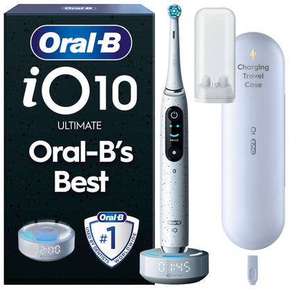 Oral-B iO 10 Stardust White Electric Toothbrush with Charging Travel Case