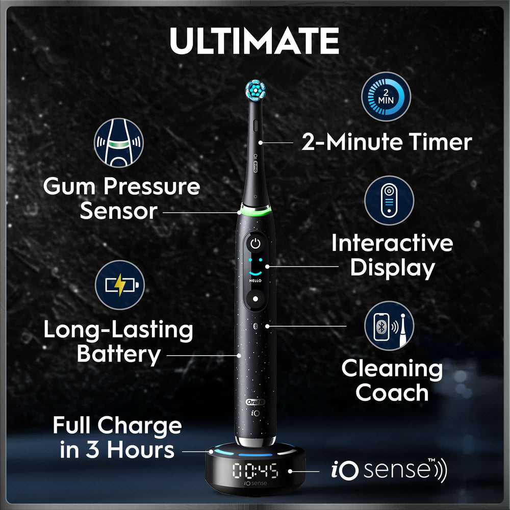 Oral-B iO 10 Cosmic Black Electric Toothbrush with Charging Travel Case - Additional 9