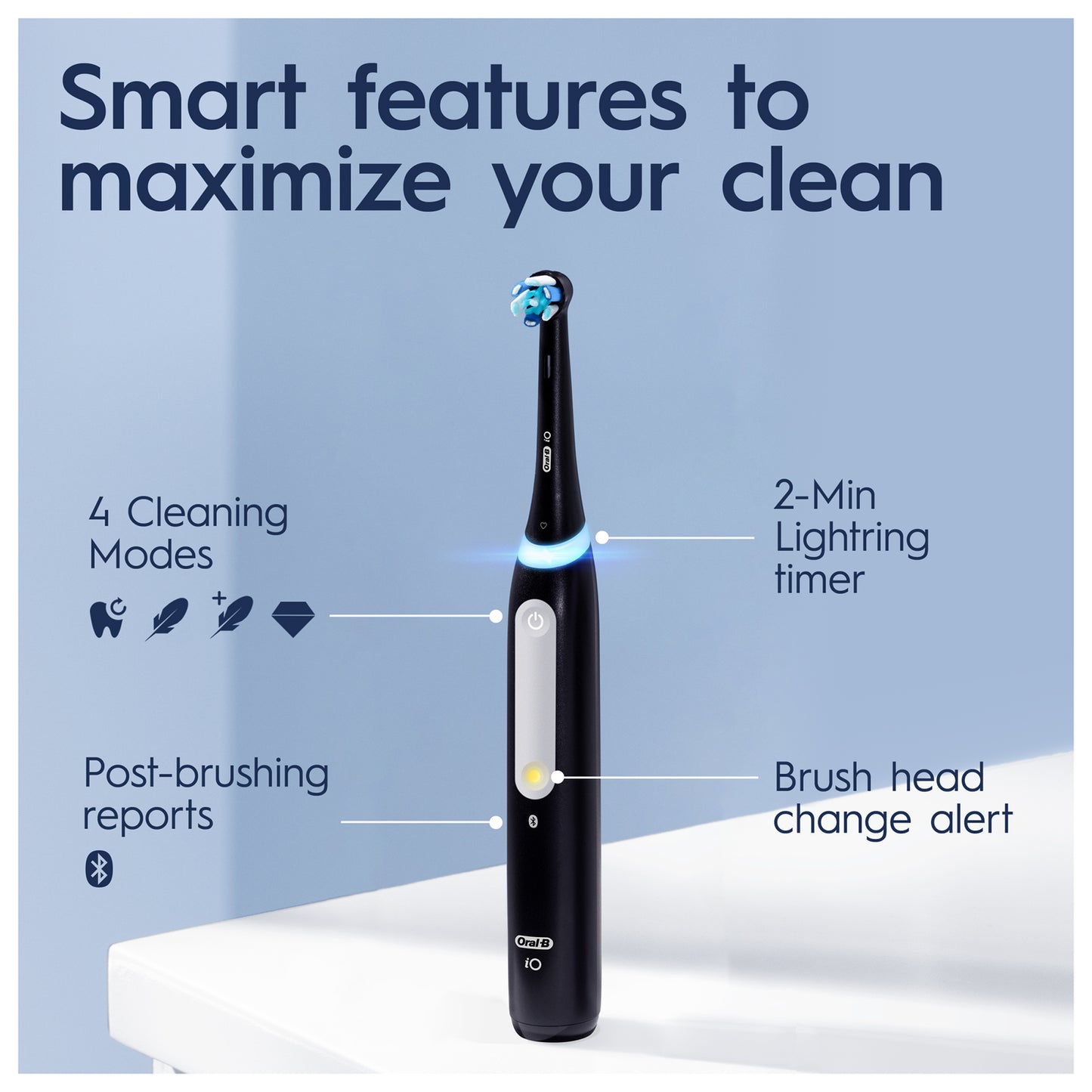 Oral-B iO 4 Black Electric Toothbrush with Travel Case - Additional 1