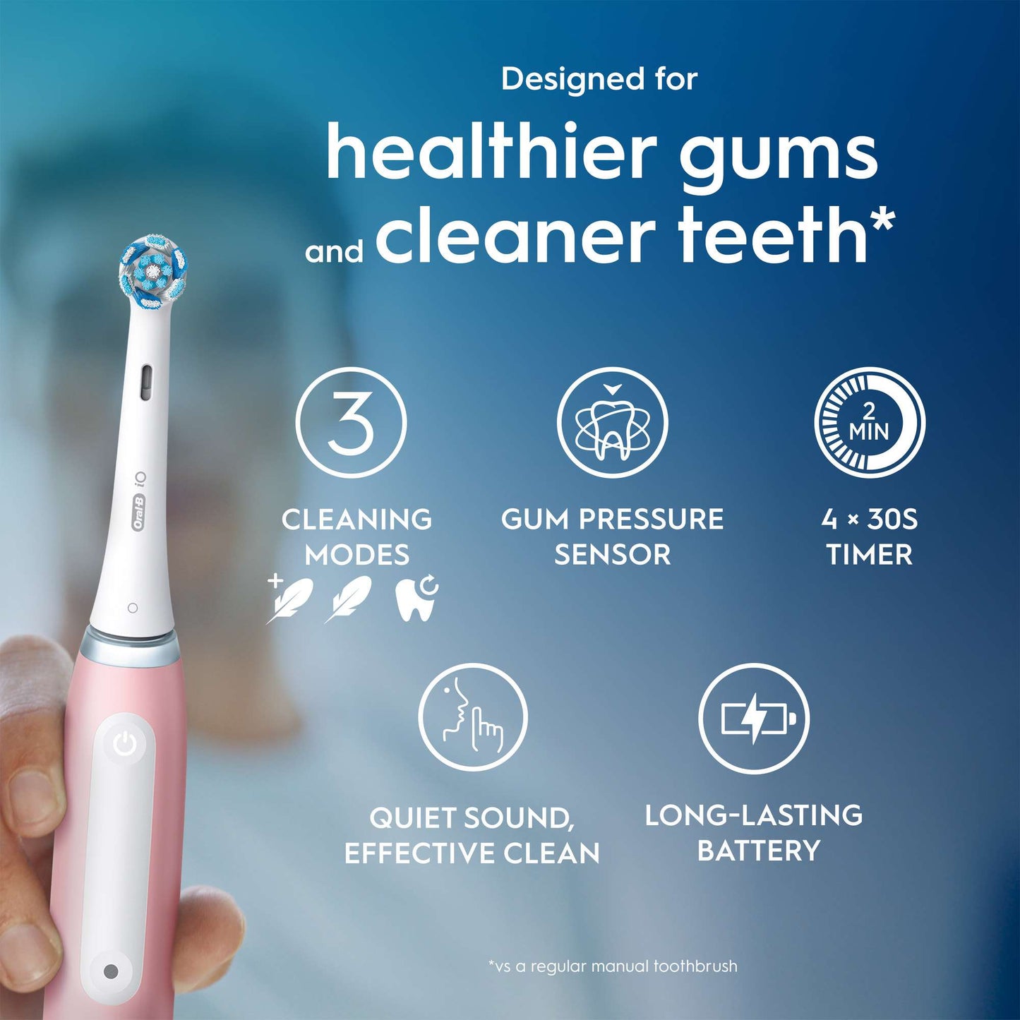 Oral-B iO 3 Pink Electric Toothbrush - Additional 1
