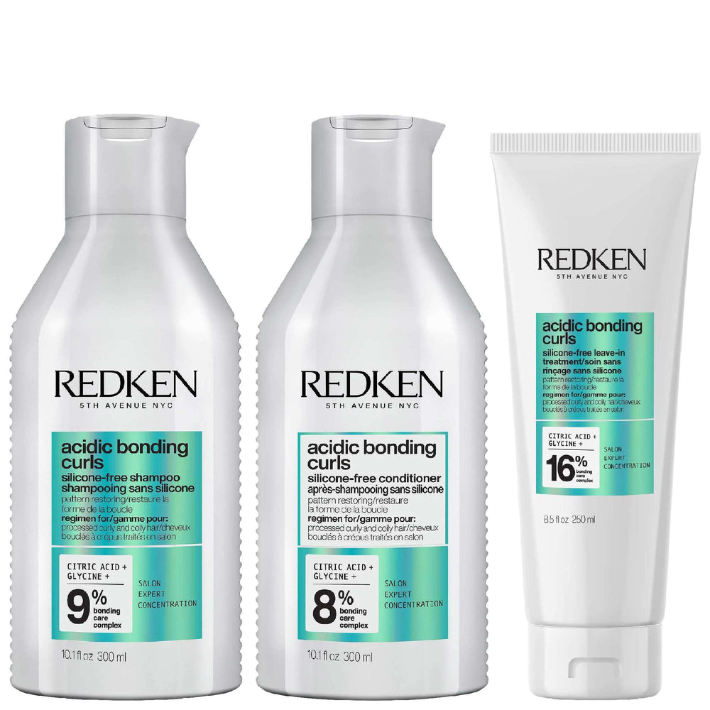 Redken  Trio: Acidic Bonding Curls Shampoo 300ml, Conditioner 300ml & Leave-In Hair Treatment 250ml
