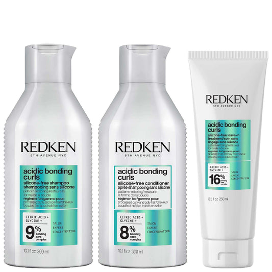 Redken  Trio: Acidic Bonding Curls Shampoo 300ml, Conditioner 300ml & Leave-In Hair Treatment 250ml
