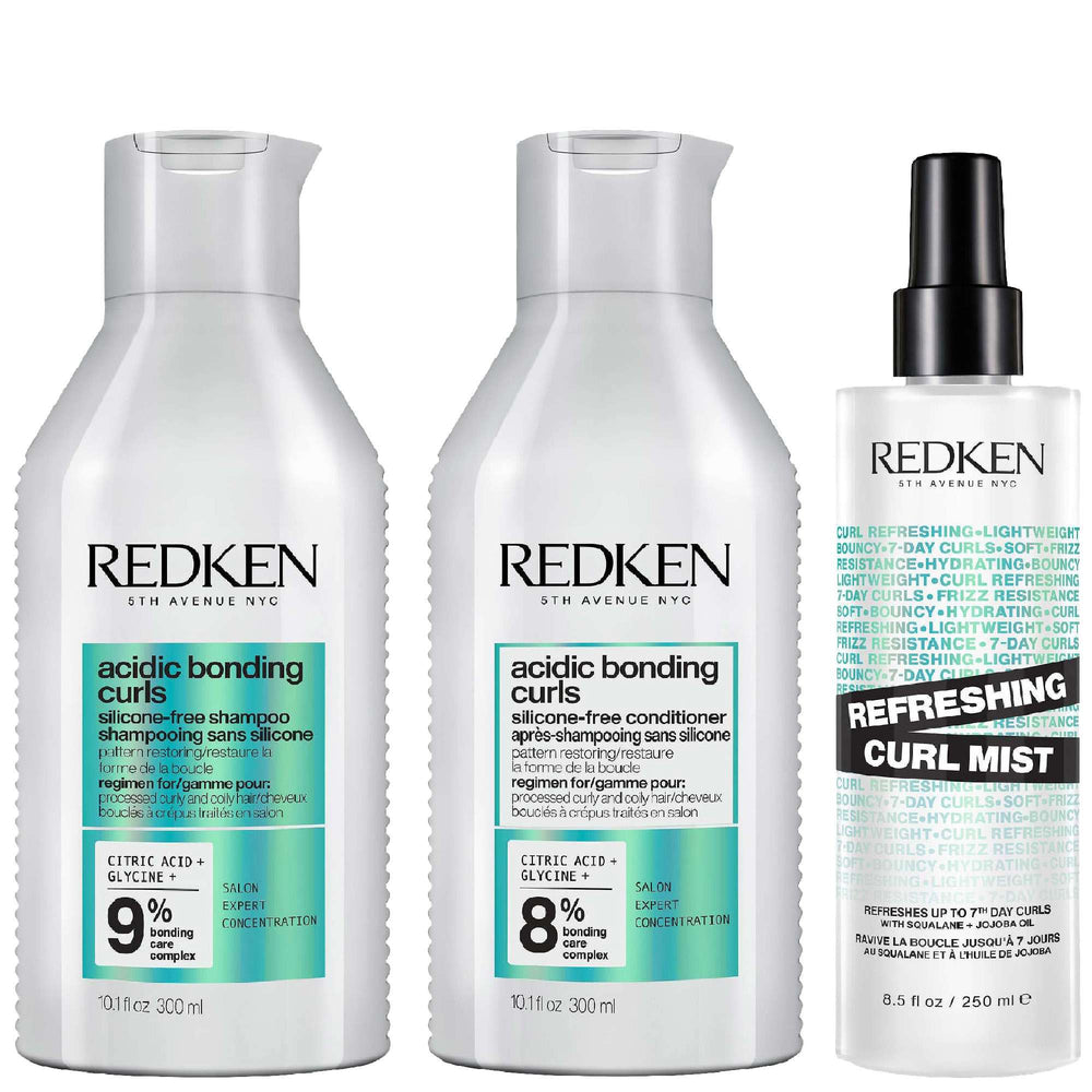 Redken  Trio: Acidic Bonding Curls Shampoo 300ml, Conditioner 300ml & Refreshing Curl Mist 250ml