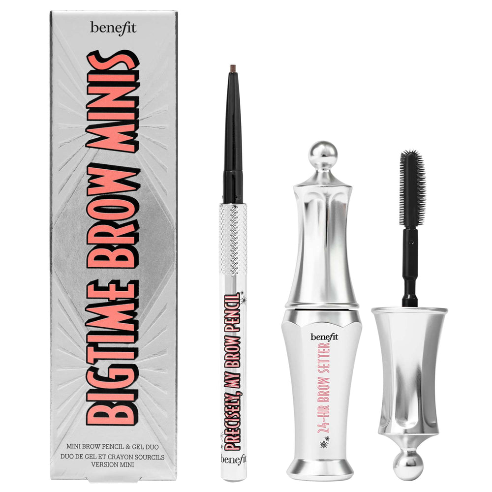 benefit Bigtime Brow Minis Precisely My Brow & Setting Brow Gel Shade 4.5 Neutral Deep Brown (Worth £29)