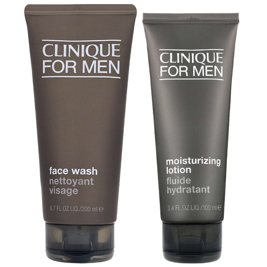 Clinique  Duo: Mens Face Wash 200ml / 6.7 fl.oz. & Moisturizing Lotion for Normal to Dry Skin 100ml / 3.4 fl.oz.