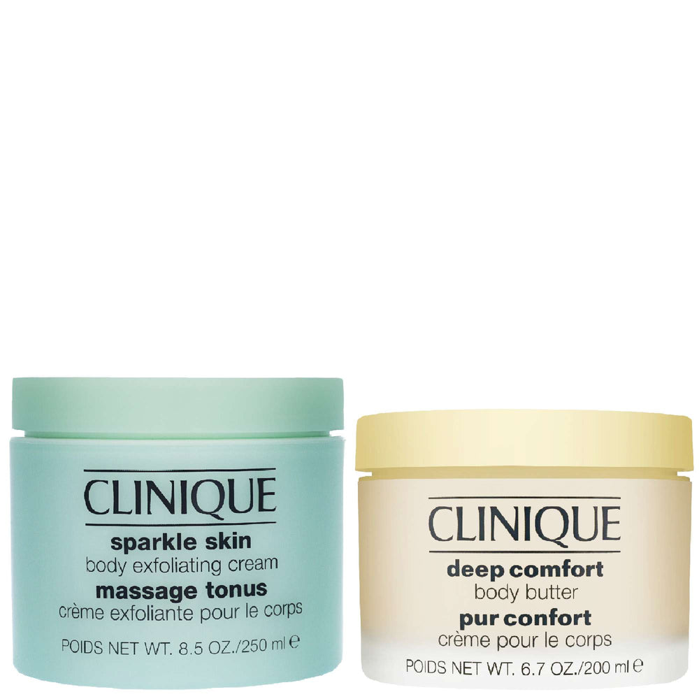 Clinique  Duo: Sparkle Skin Body Exfoliating Cream 250ml / 8.5 oz. & Deep Comfort Body Butter 200ml / 6.7 fl.oz.