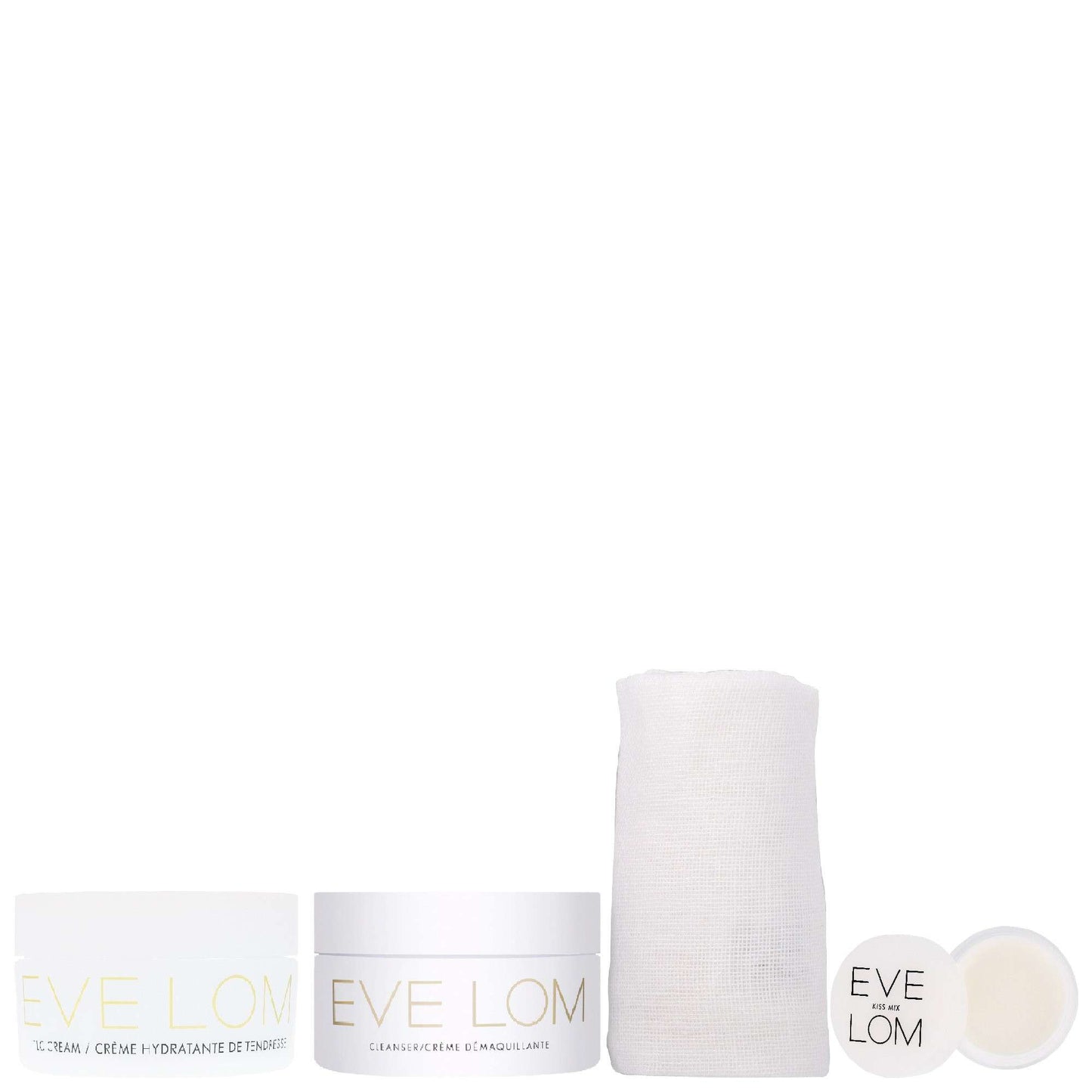 EVE LOM  Trio: TLC Cream 50ml, Cleanser All Skin Types 50ml & Kiss Mix Original 7ml