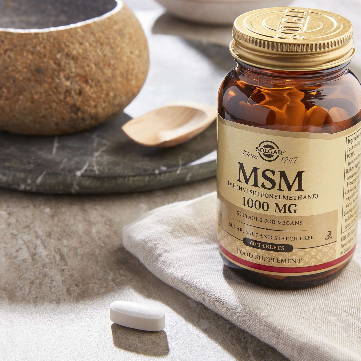 Solgar Specialty MSM 1000mg Tablets x 60 - Additional 3