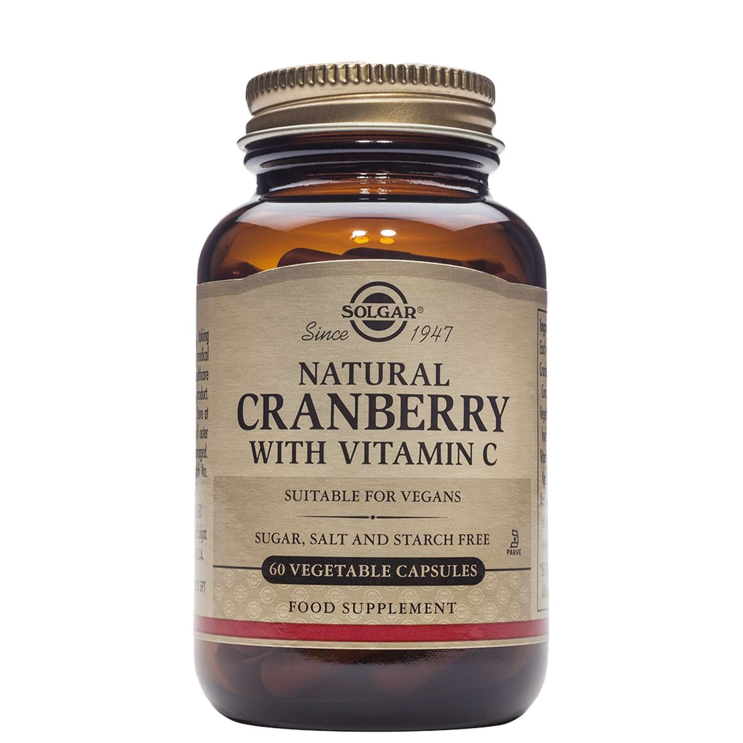 Solgar  Natural Cranberry with Vitamin C Vegetable Capsules x 60