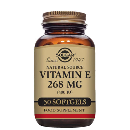 Solgar  Natural Source Vitamin E 268mg (400 IU) Vegetable Softgels x 50