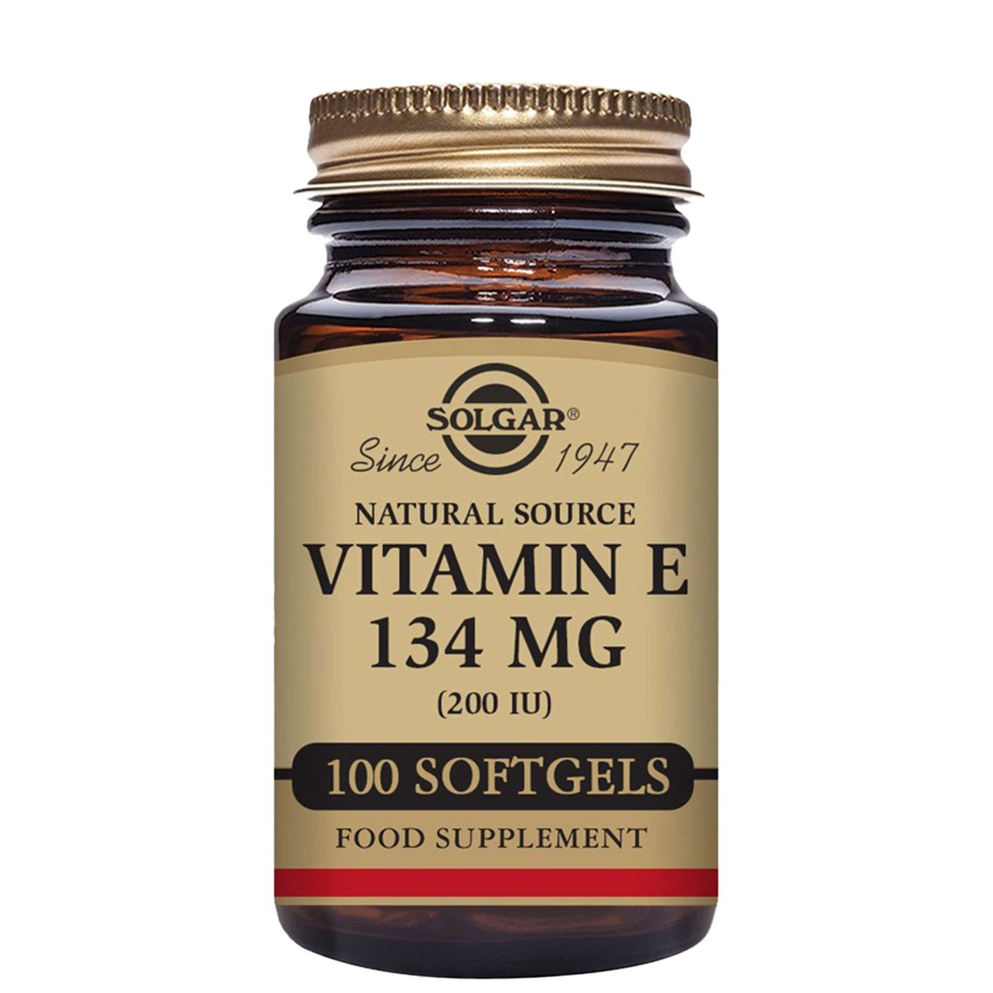 Solgar  Natural Source Vitamin E 134mg (200 IU) Vegetable Softgels x 100