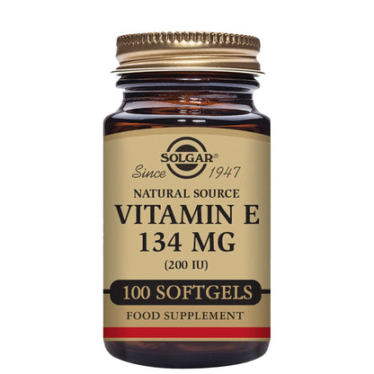 Solgar  Natural Source Vitamin E 134mg (200 IU) Vegetable Softgels x 100