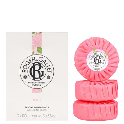 Roger & Gallet Rose Wellbeing Soap Set 3 x 100g - Additional 2