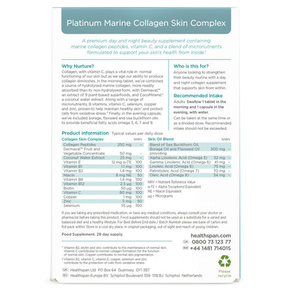 Healthspan Collagen  Platinum Marine Collagen Skin Complex x 28 Capsules & x 28 Tablets - Additional 1