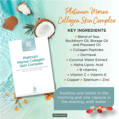 Healthspan Collagen  Platinum Marine Collagen Skin Complex x 28 Capsules & x 28 Tablets - Additional 4