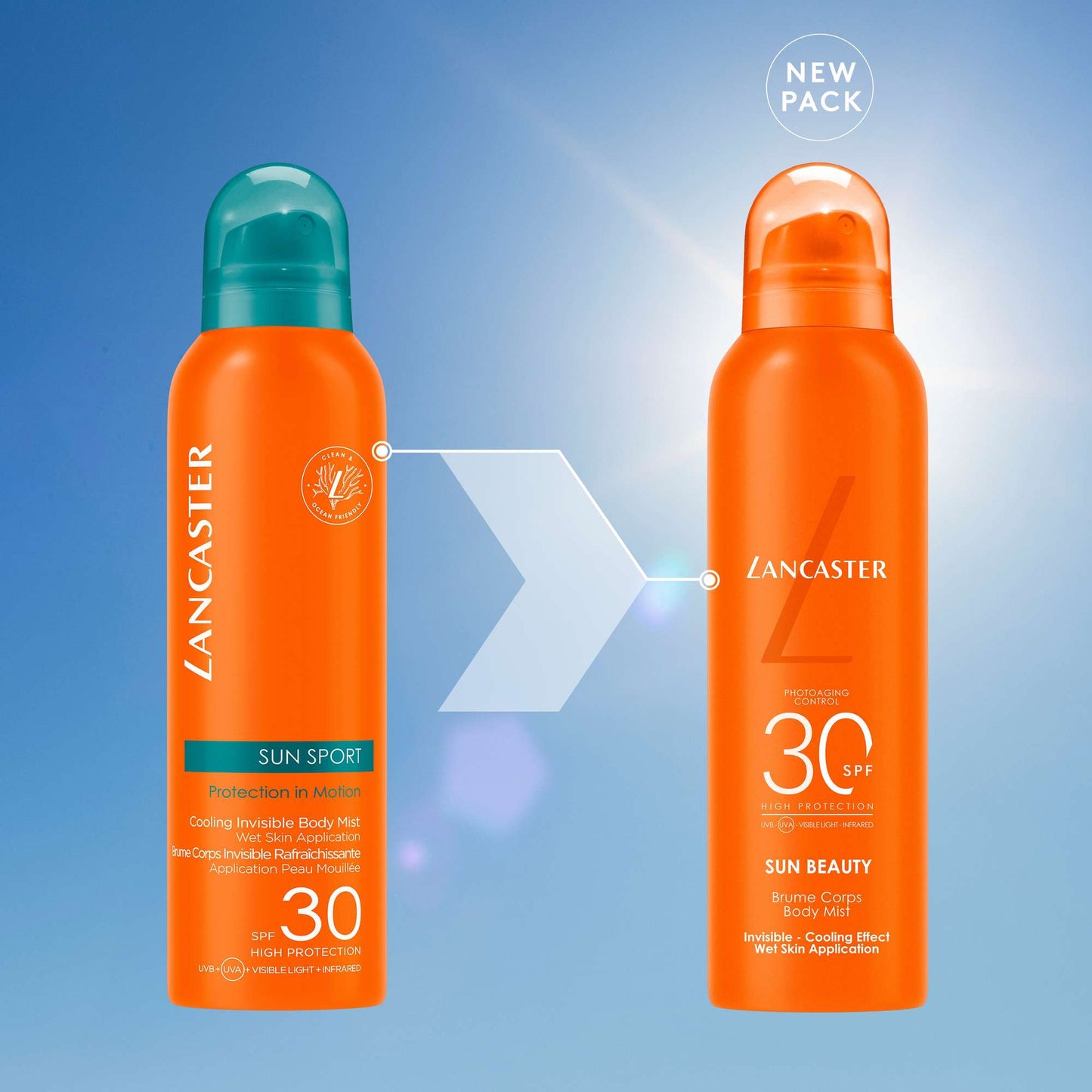 Lancaster Sun Sport  Cooling Invisible Mist Wet Skin Application for Body SPF50 200ml - Additional 6