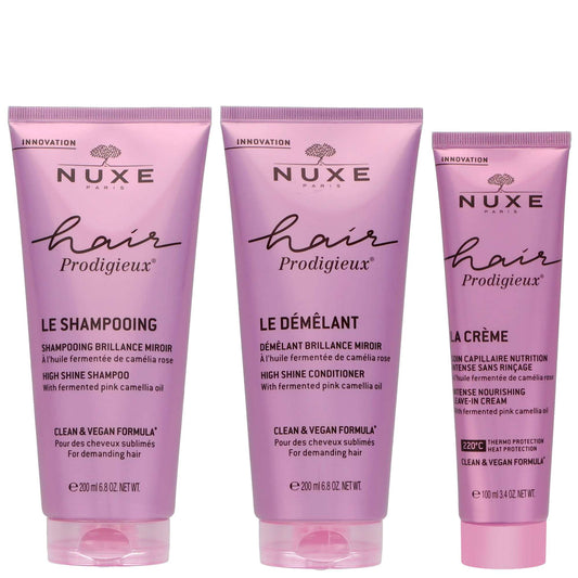 Nuxe  Trio: Hair Prodigieux High Shine Shampoo 200ml, Conditioner 200ml & Intense Nourishing Leave-In Cream 200ml
