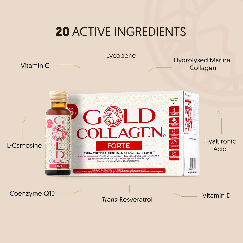 Gold Collagen Liquid Supplement Forte Extra Strength Liquid Skin & Health Supplement For 40+ 10 x 50ml - Additional 1