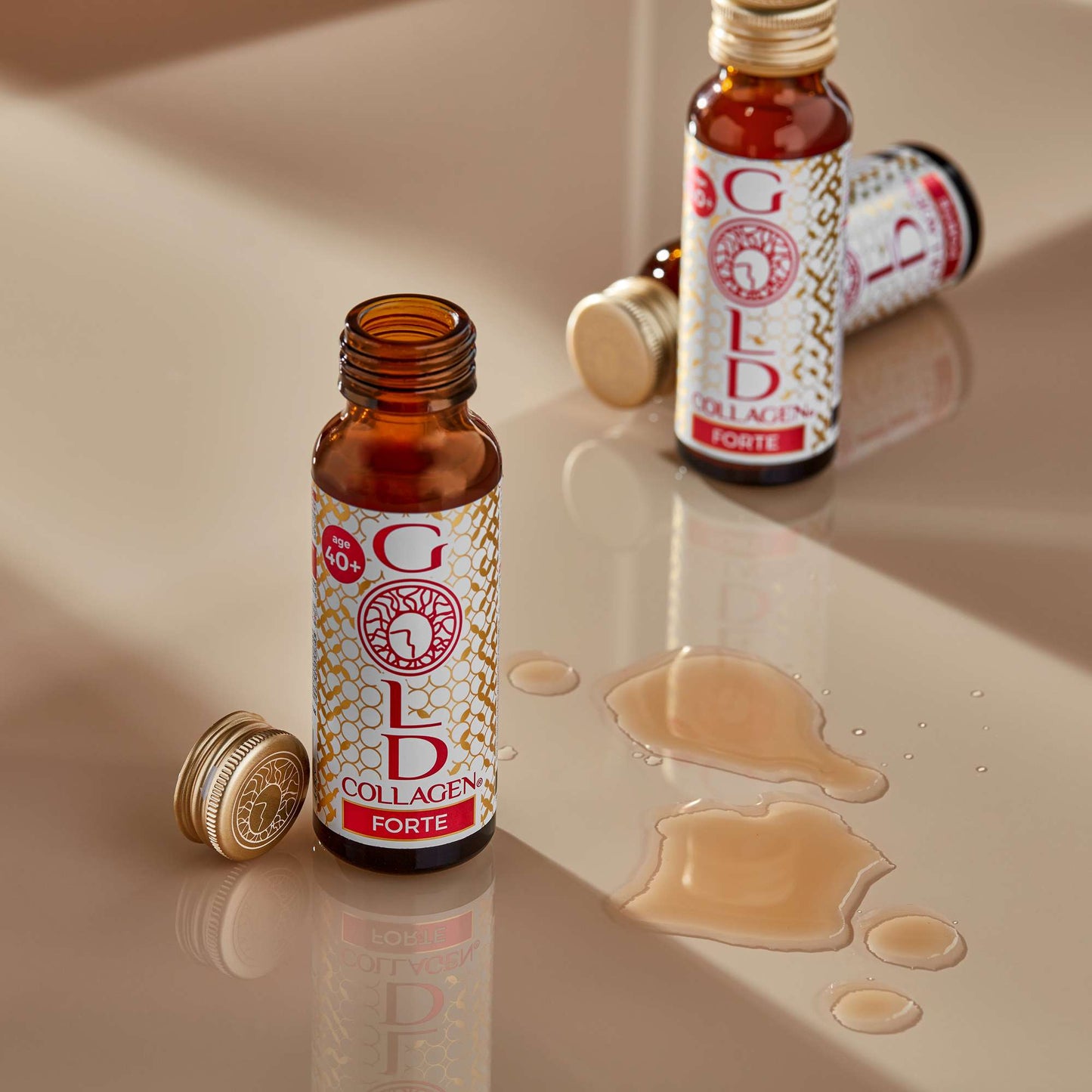Gold Collagen Liquid Supplement Forte Extra Strength Liquid Skin & Health Supplement For 40+ 10 x 50ml - Additional 5
