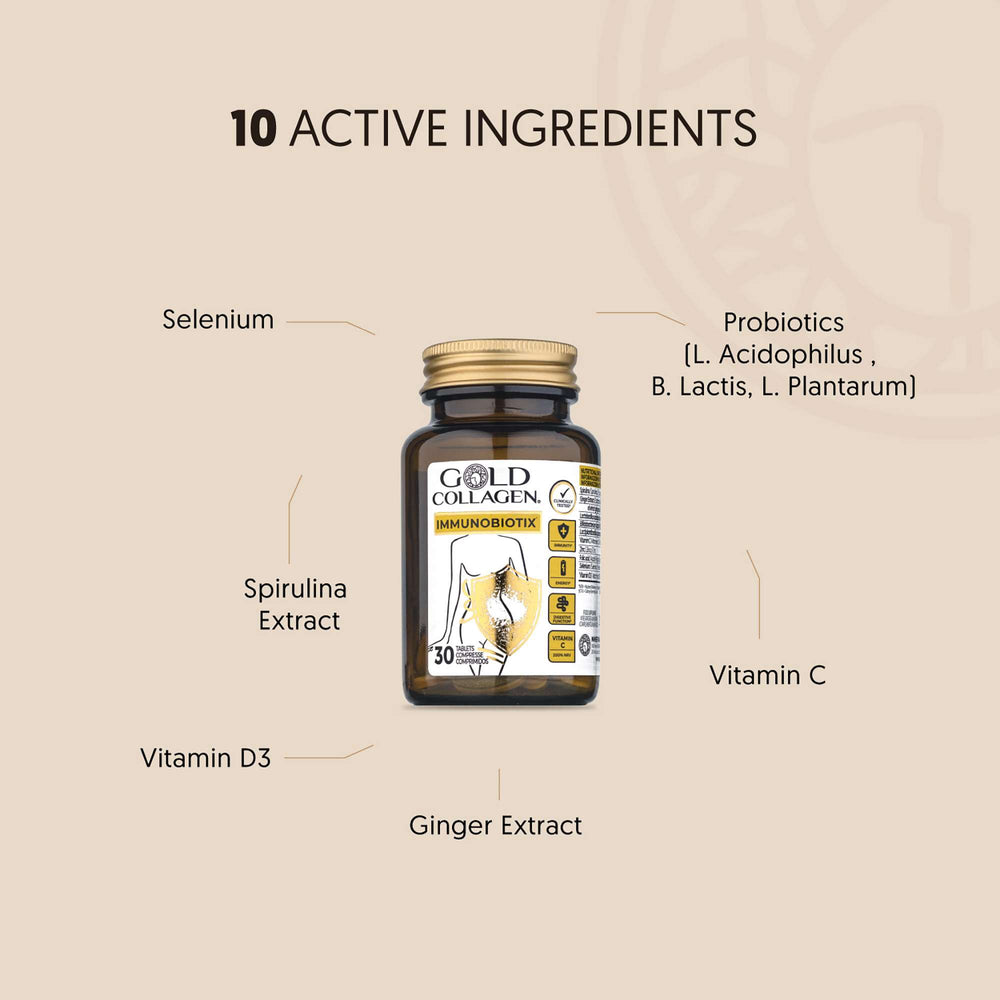 Gold Collagen Supplements Immunobiotix Tablets x 30 - Additional 1
