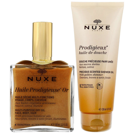 Nuxe  Duo: Prodigieux Shower Oil 200ml & Huile Prodigieuse Or Dry Oil Spray 100ml