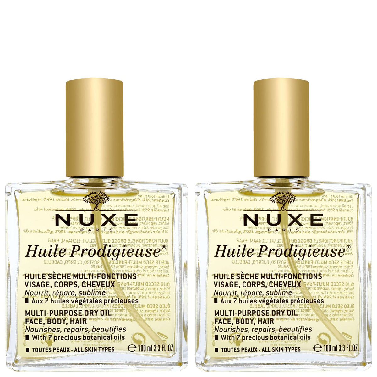 Nuxe  Duo: Huile Prodigieuse Multi-Purpose Dry Oil Spray 100ml x 2