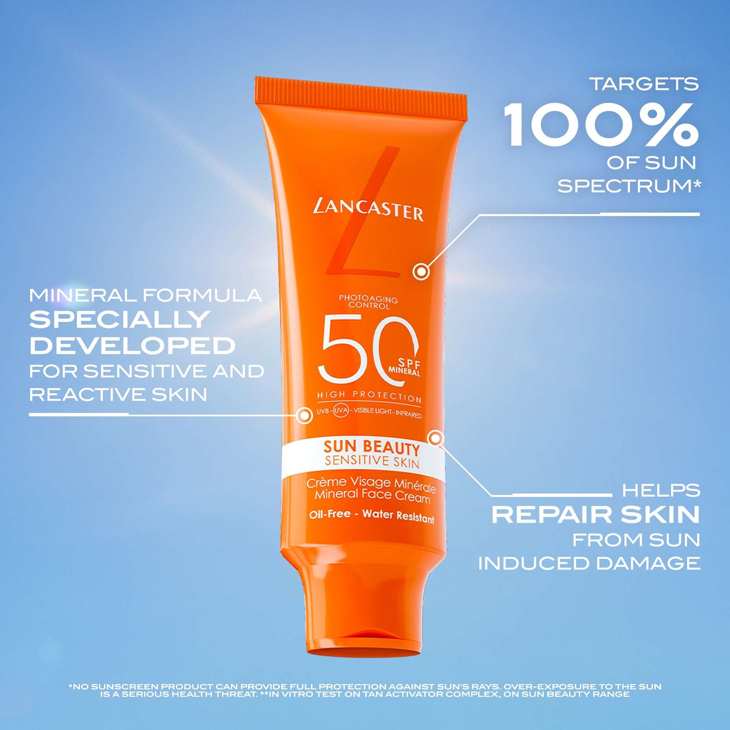 Lancaster Sun Beauty Sensitive Skin Mineral Face Cream SPF50 50ml - Additional 2