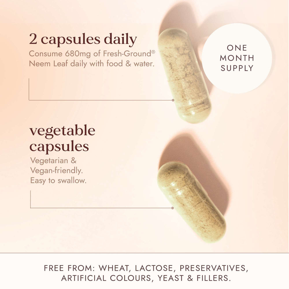 Fushi Single Herb Supplements Organic Neem Leaf x 60 Capsules - Additional 3