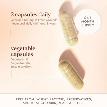 Fushi Single Herb Supplements Organic Neem Leaf x 60 Capsules - Additional 3