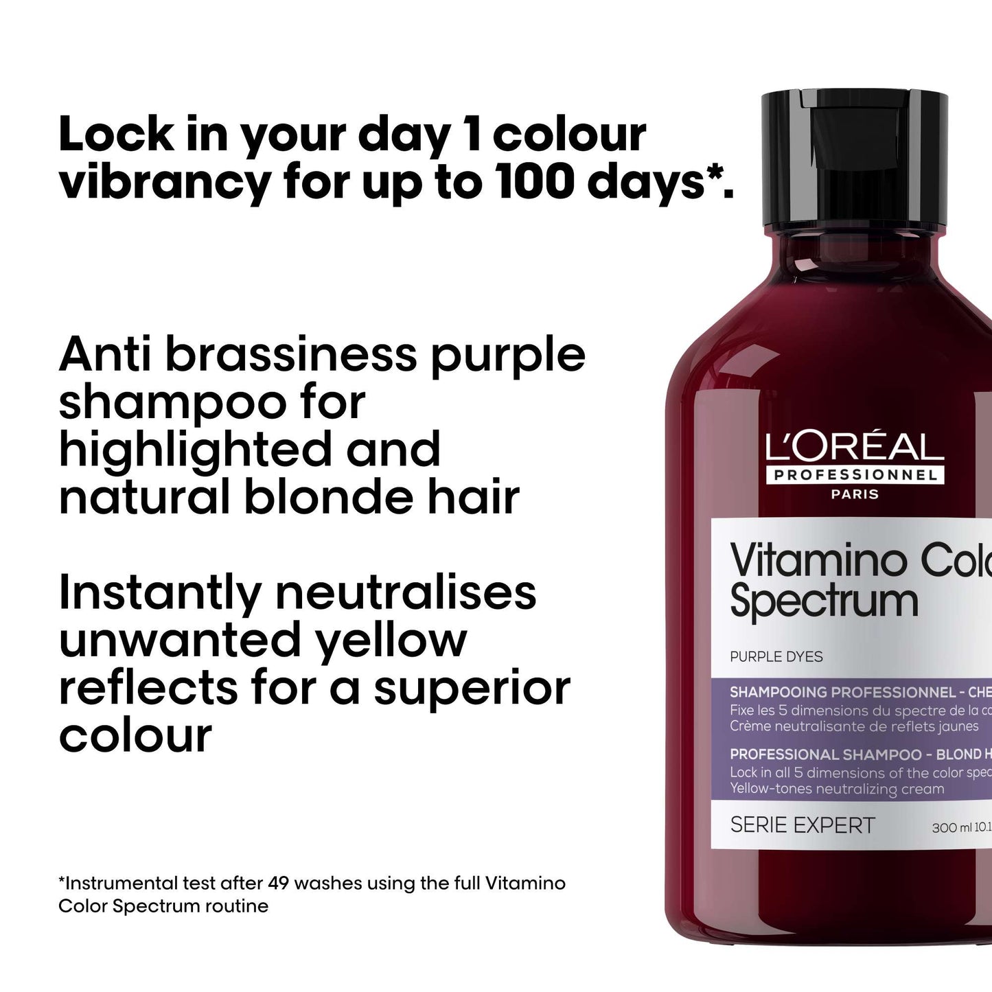 L'Oréal Professionnel Vitamino Color Spectrum Purple Tinted Shampoo for Blonde Coloured Hair 300ml - Additional 2