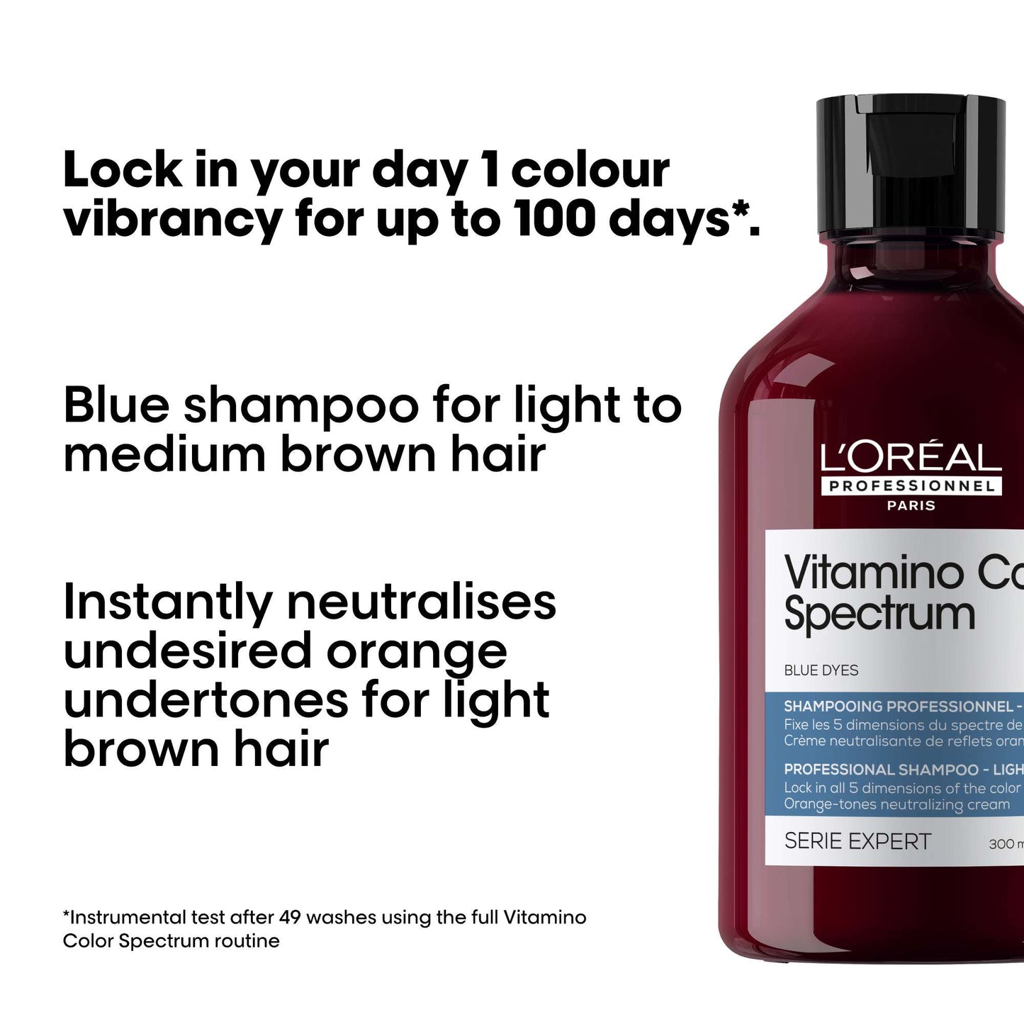 L'Oréal Professionnel Vitamino Color Spectrum Blue Tinted Shampoo for Light Brown Coloured Hair 300ml - Additional 1