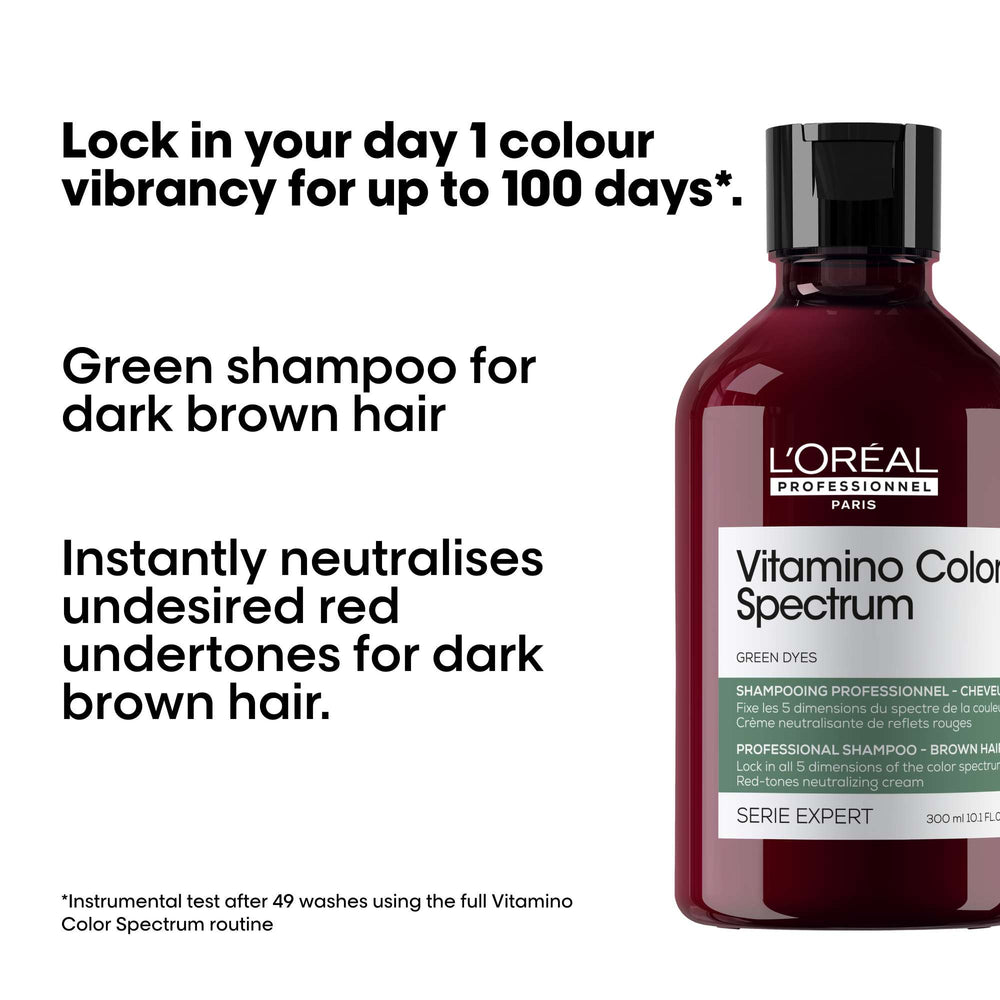 L'Oréal Professionnel Vitamino Color Spectrum Green Tinted Shampoo for Dark Brown Coloured Hair 300ml - Additional 1