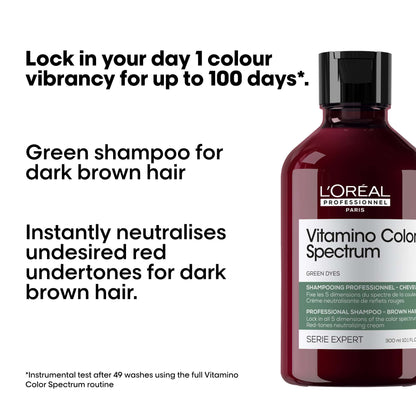 L'Oréal Professionnel Vitamino Color Spectrum Green Tinted Shampoo for Dark Brown Coloured Hair 300ml - Additional 1