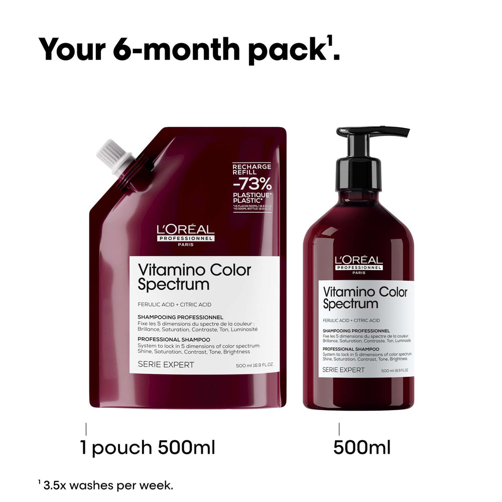 L'Oréal Professionnel Vitamino Color Spectrum Shampoo Refill Pack for Coloured Hair 500ml - Additional 1